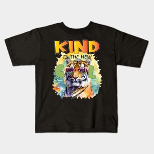 Kind Is The New Cool Friendship Be Kind Lion Lioness Feline Lover Kids T-Shirt